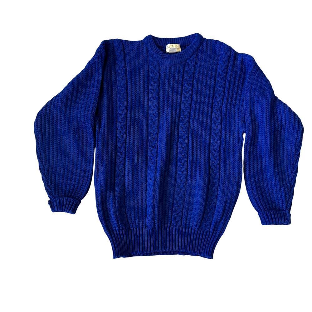 Vintage Blue Carson Pirie Scott Cable Knit Sweater Unisex Size Large